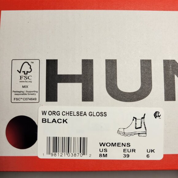 Hunter Women's Original Gloss Chelsea Boots in Black - Picture 3 of 10